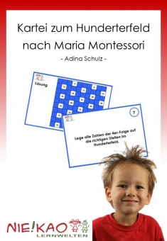 Kartei zum Hunderterfeld nach Maria Montessori 