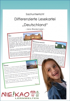 Sachunterricht - Differenzierte Lesekartei "Deutschland" 